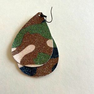Glitter camo earrings
